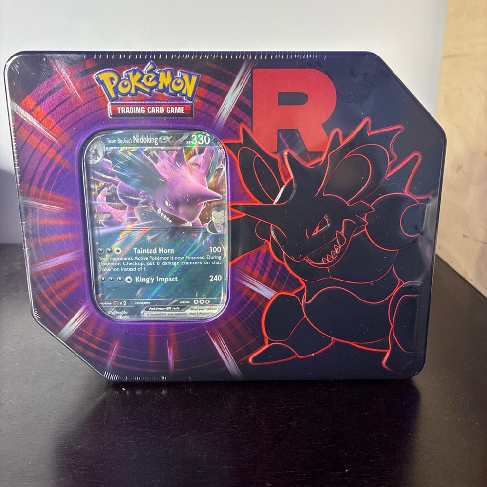 Pokemon Nidoking EX Tin with Purple and Black Design